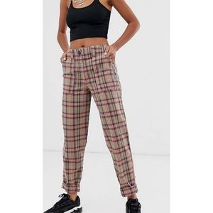 Asos Design casual pants in pink check